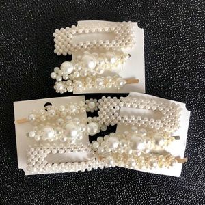 3 Piece Oversized Pearl Barrette Set Hair clip